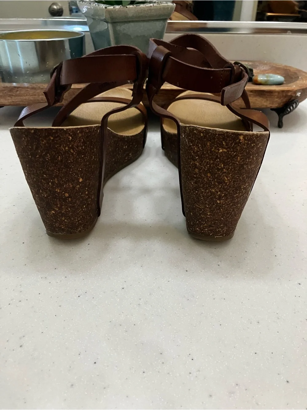 Blowfish Malibu Brown Platform Wedge Sandals Size 8 Boho Ankle Strap Cork Look - Picture 12 of 12